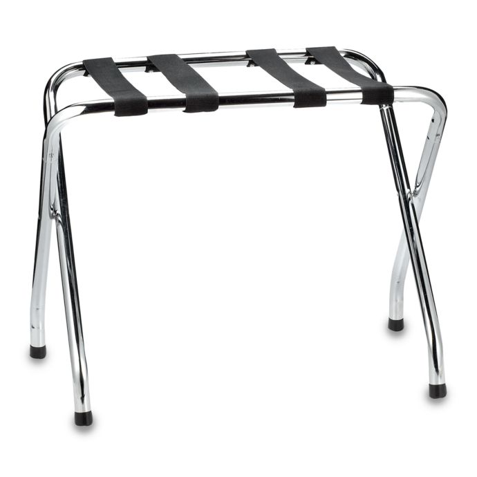 Details about   26"W x 16"D x 20"H Black Metal Folding Luggage Rack 