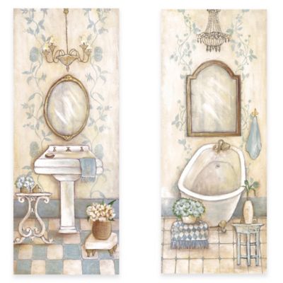  Antique  Blue Bath  Canvas Wall Art  Collection Bed Bath  