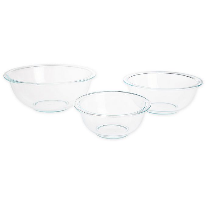 3-Piece Pyrex Glass Mixing Bowl Set 