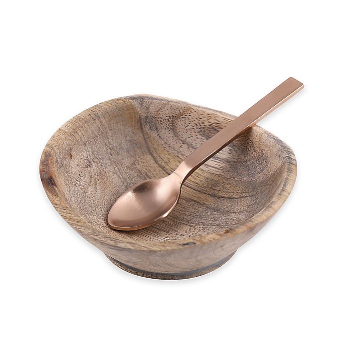Artisanal Kitchen Supply® 2-Piece Wooden Salt Bowl and Spoon Set