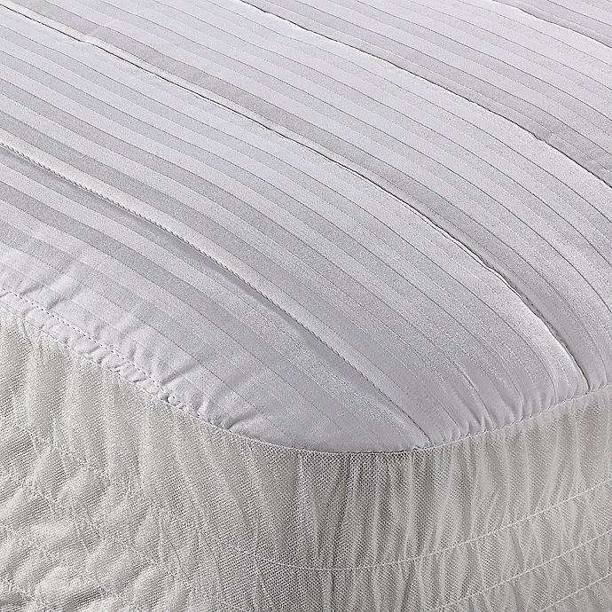 Luxury Queen Size White Striped Mattress Pad Egyptian Cotton 8 Inch Deep Pocket 