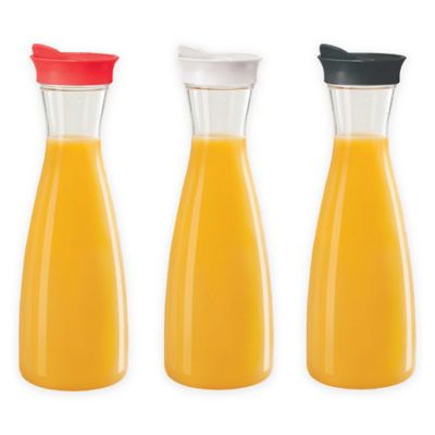 Ribbed Glass Carafe With Wood Lid | Airtight Clear Glass Pitcher For Water Juice Bar Iced Tea | Gift Boxed Drink Containers For Fridge