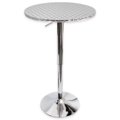 Lumisource Bistro Round Bar Table In Silver