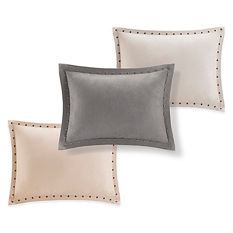 Madison Park Alban Stud Trim Microsuede Oblong Throw Pillow - Bed Bath & Beyond