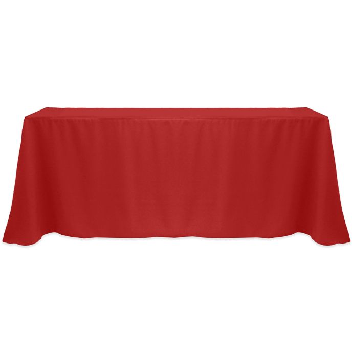 Basic Polyester 60Inch x 90Inch Oblong Tablecloth in Holiday Red