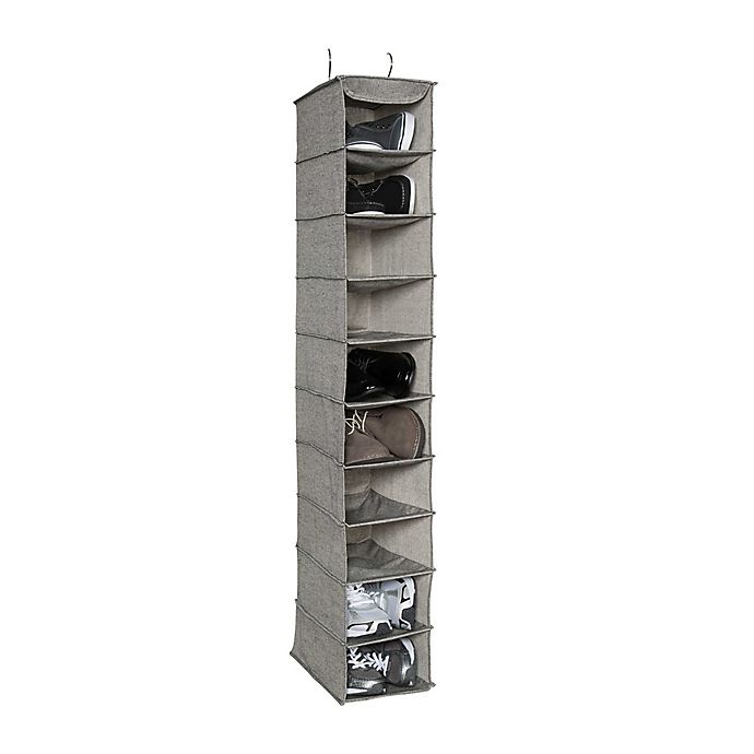 ORG™ Arrow Weave 10-Shelf Deluxe Clothing and Shoe Organizer in Grey