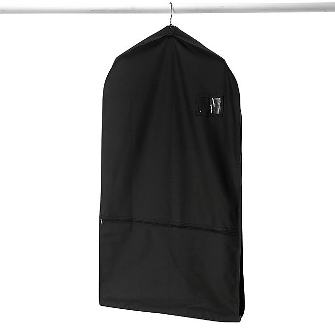 Whitmor Deluxe Garment Bag with Pocket in Black