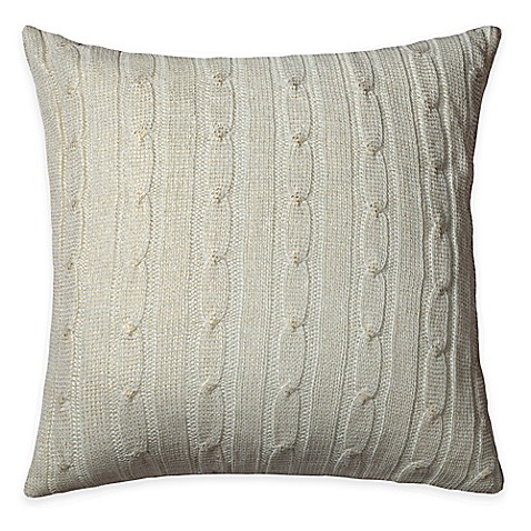 Buy Rizzy Home Cable Knit Square Throw Pillow in Cream/Gold from Bed Bath & Beyond