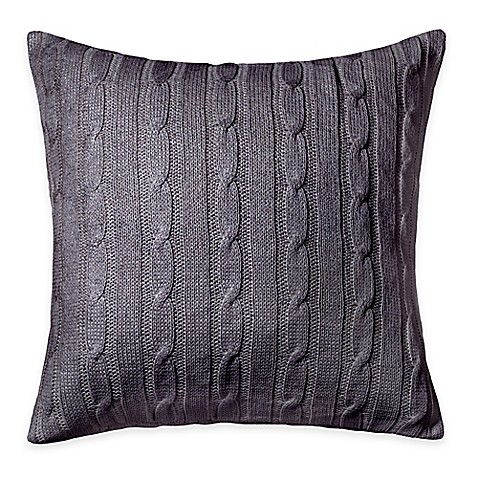 Buy Rizzy Home Cable Knit Square Throw Pillow in Grey/Silver from Bed Bath & Beyond