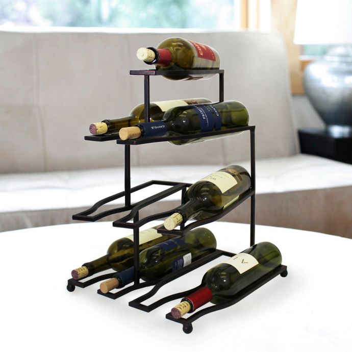 Mesa Design 10-Bottle Wine Rack in Antique Black | Bed Bath & Beyond