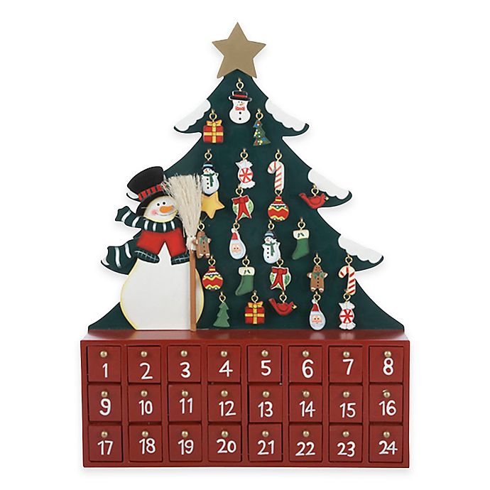 Snowman Countdown to Christmas Calendar Wooden NEW Desk Tabletop Holiday Decor 