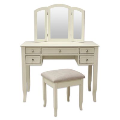 Vanity Sets & Benches - Bed Bath & Beyond image of Charlotte 2-Piece Vanity Set with Power Strip and USB