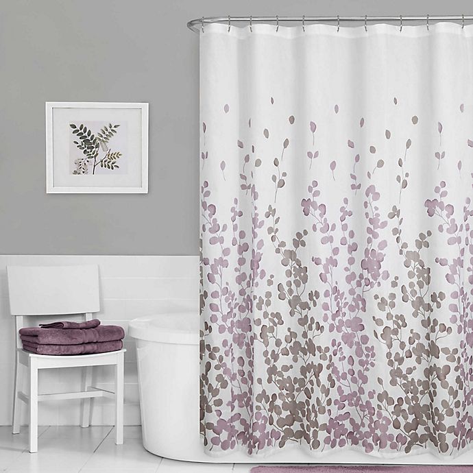 Purple and Magenta Floral Design PEVA Shower Curtain Liner Odorless ECO Friendly 