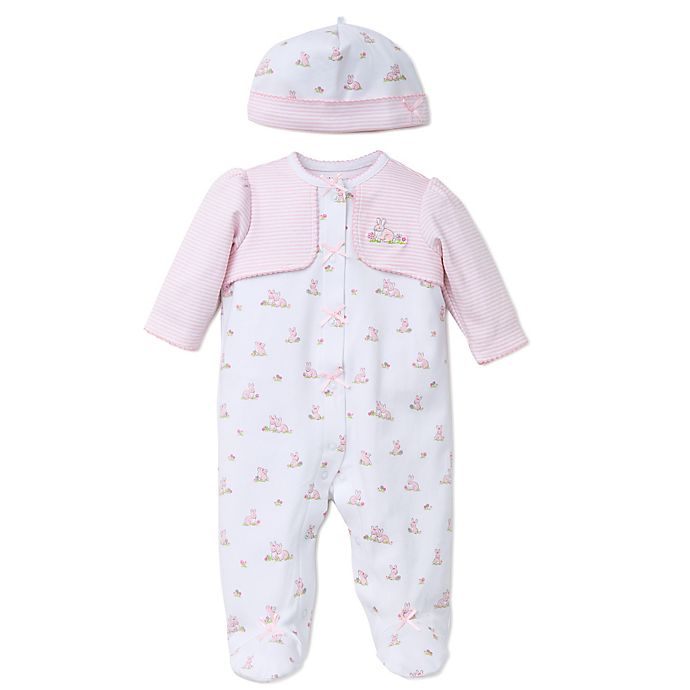 Little Me® Size 9M Baby Bunnies 2-Piece Footie with Faux Jacket and Hat Set