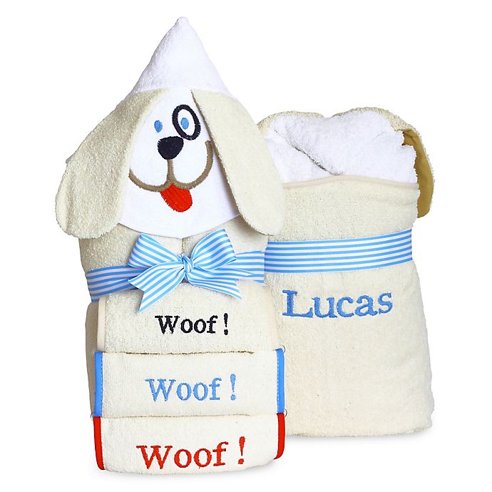Silly Phillie® Creations Puppy Hooded Baby Boy Towel Set