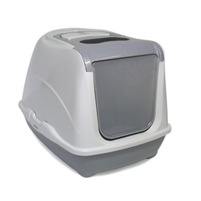 Moderna Large Flip Top Enclosed Litter Box in Speckled Grey - Bed Bath ...