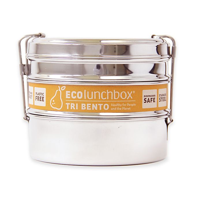ECOlunchbox Tri Bento 3-Tier Food Container Set in Stainless Steel