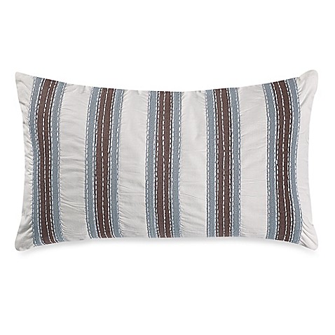 Buy Blue Stone Court Belmont Pleat Oblong Throw Pillow in White from Bed Bath & Beyond
