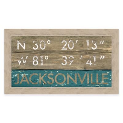  Jacksonville  Florida  Coordinates Framed Wall Art  Bed 