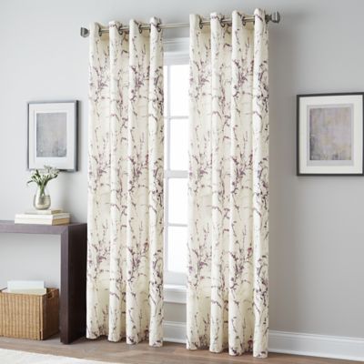 Botanical Print Grommet Top Window Curtain Panel  Bed Bath  Beyond