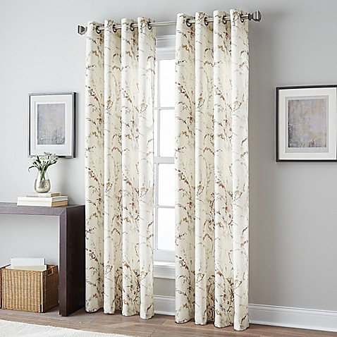 Buy Botanical 95Inch Grommet Top Window Curtain Panel in Spice from Bed Bath  Beyond