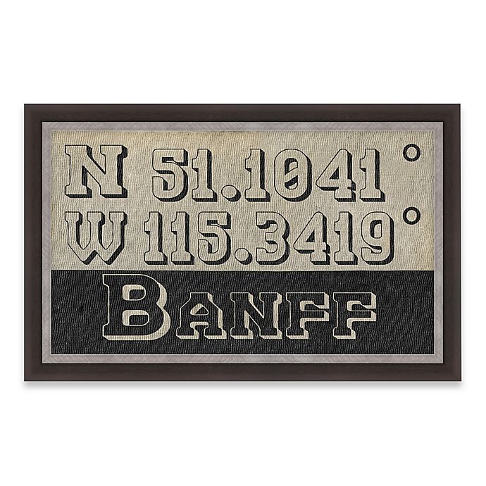 Banff, Canada Coordinates 28-Inch x 16-Inch Framed Giclee Print