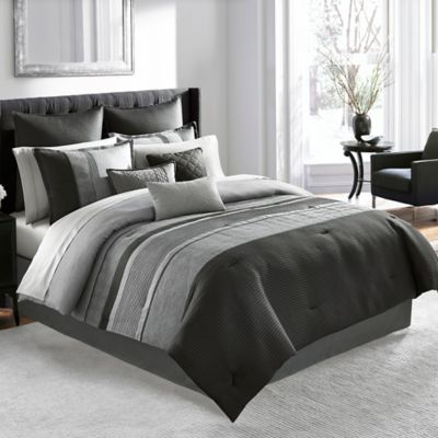 Manor Hill® Lowery Comforter Set in Medium Grey - Bed Bath & Beyond