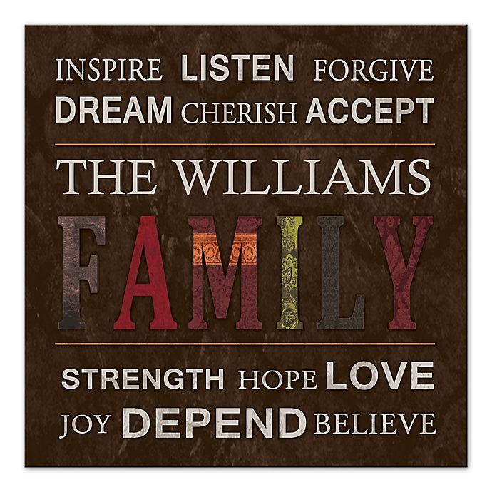 Sweet Family Rules 20-Inch x 20-Inch Canvas Wall Art