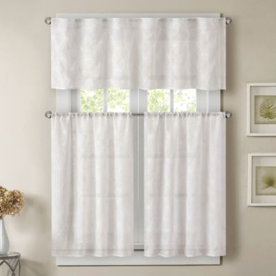 Buy Madison Park Gemma 36Inch Sheer Window Curtain Tier Pair from Bed Bath  Beyond