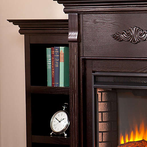 Southern Enterprises Tennyson Electric, Tennyson Electric Fireplace With Bookcases