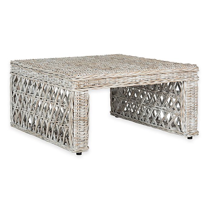 Details about   Side table Louisiana Rattan Skin White Washed show original title 