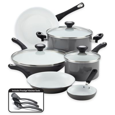 Buy Farberware® PURECOOK™ Ceramic Nonstick 12-Piece Cookware Set in Grey from  Bed Bath & Beyond