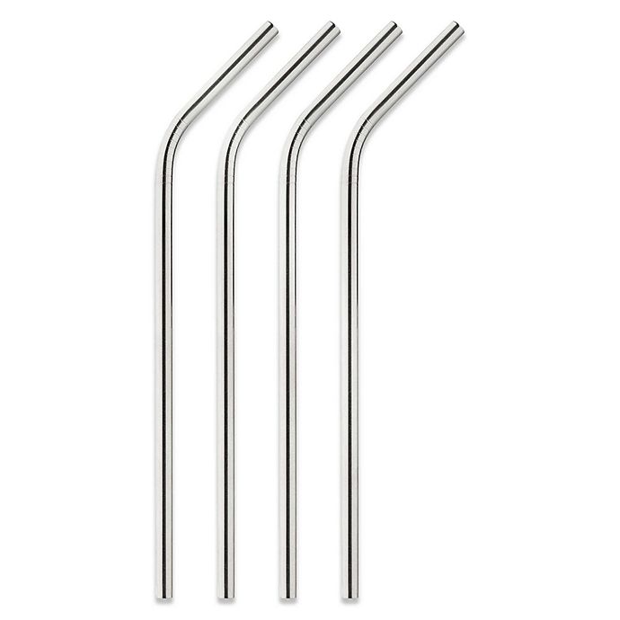 Stainless Steel Drinking Straws with Cleaning Brush (Set of 4)