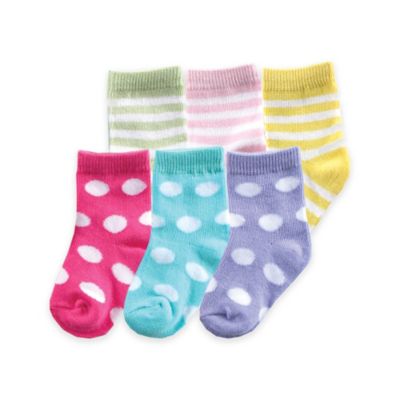 Buy BabyVision® Luvable Friends® Size 0-6M 6-Pack Fun Stripe Combo Socks from  Bed Bath & Beyond