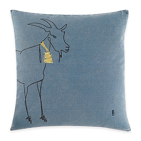 ED Ellen DeGeneres Goat Square Throw Pillow in Medium Blue - Bed Bath & Beyond