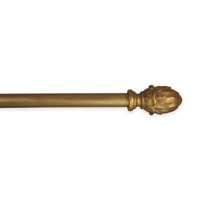 Buy Classic Home Andrews 8Foot Decorative Wooden Curtain Rod 3Piece Set in Antique Gold from 