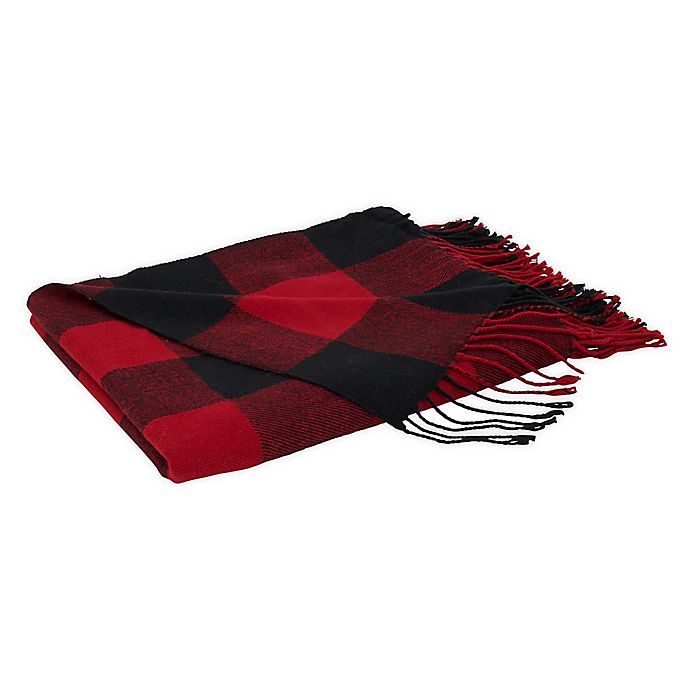 Saro Lifestyle Buffalo Check 50-Inch x 60-Inch Throw Blanket in Red