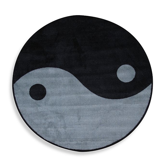 Ying Yang 4 Foot 3 Inch Round Area Rug, 3 Inch Round Rugs