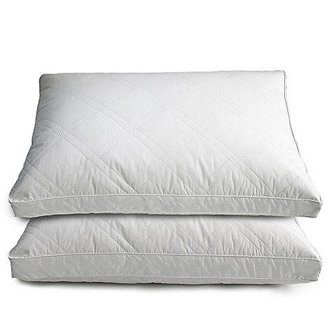 Quilted Goose and Feather Down Standard Pillow in White (Set of 2) - Bed Bath & Beyond