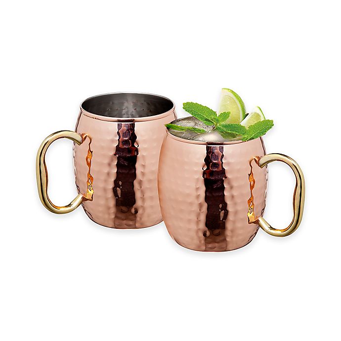 Moscow Mule Hammered Copper Mugs 2 pack 20oz New in Box 