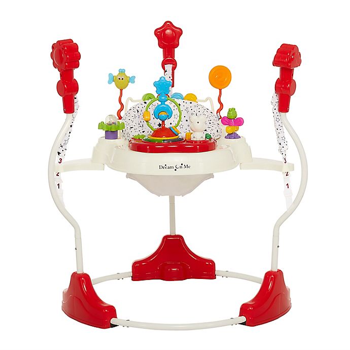 Dream On Me Zany Activity Center Bouncer in Red/ White