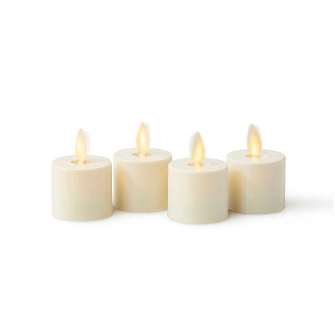 Luminara 8" Flameless LED Taper Candles Set of 2 Unscented Real Wax Moving Wick 
