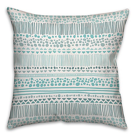 Buy Tribal 18-Inch Square Throw Pillow in Turquoise from Bed Bath & Beyond