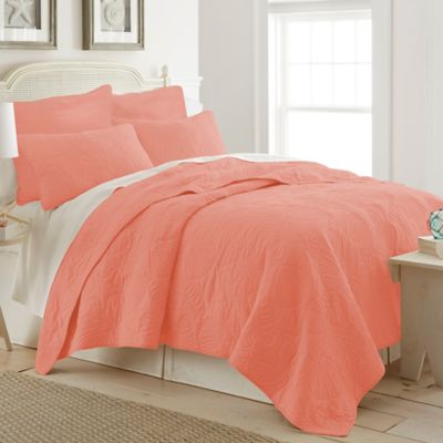 Buy Ocean View King Quilt in Coral from Bed Bath & Beyond