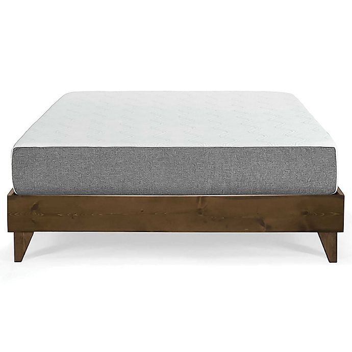 eLuxurySupply® Twin XL Pinewood Platform Bed in Walnut
