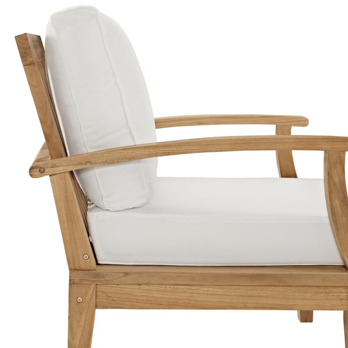 Modway Marina Outdoor Patio Teak Furniture In Natural White Bed Bath Beyond