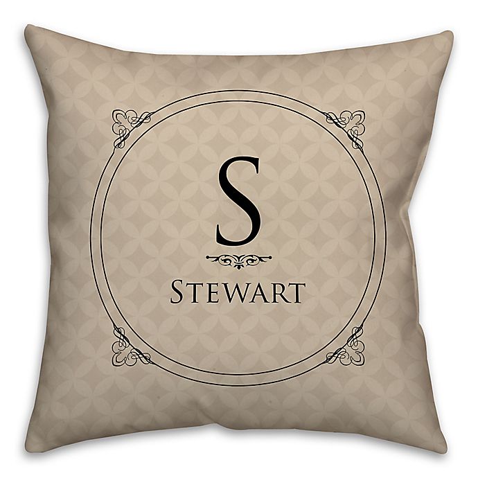 Circle Scroll Square Throw Pillow in Beige