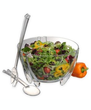 Utensilios y tazón de acrílico para ensalada Prodyne™, 3 piezas