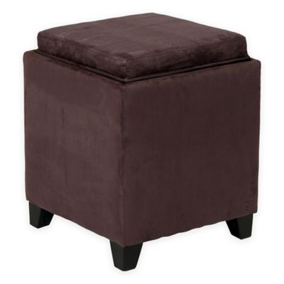 Buy Orlando Microfiber Storage Ottoman in Eggplant from Bed Bath \u0026 Beyond