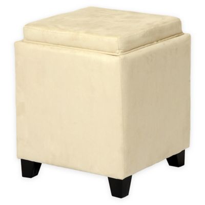 Buy Orlando Microfiber Storage Ottoman in Cream from Bed Bath \u0026 Beyond